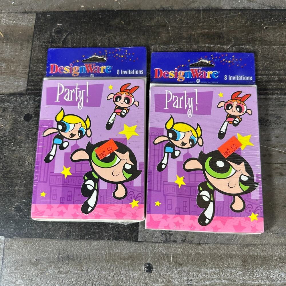 Powerpuff Girls Party Invitations ~ 8 count Sealed Lot of 2 Designware